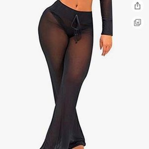 Black Mesh Pants Swim Cover S